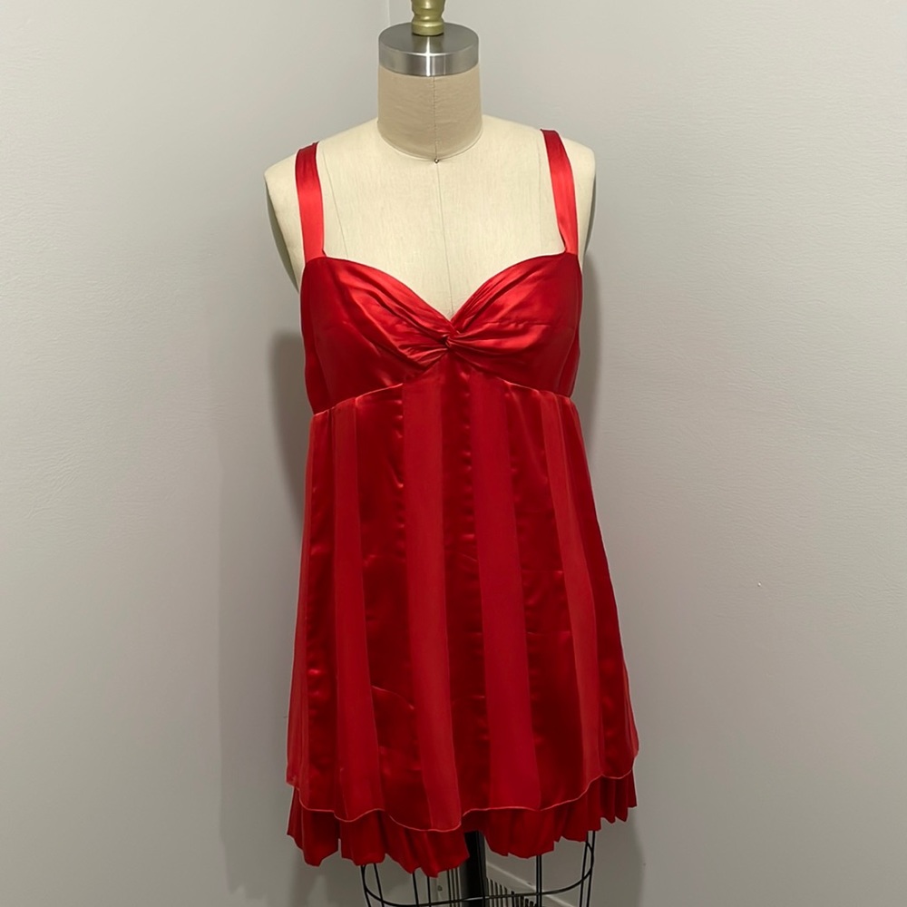 Bebe - Red Mini Slip Dress - Size Small